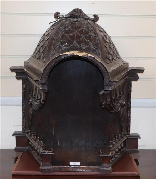 A French 18th century and later church canopy / niche, with replacements W.60cm